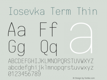 Iosevka Term Thin 1.13.0; ttfautohint (v1.6)图片样张