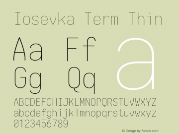 Iosevka Term Thin 1.13.0; ttfautohint (v1.6)图片样张