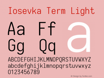 Iosevka Term Light 1.13.0; ttfautohint (v1.6)图片样张