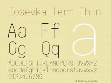 Iosevka Term Thin 1.13.0; ttfautohint (v1.6)图片样张