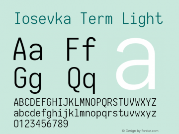 Iosevka Term Light 1.13.0; ttfautohint (v1.6)图片样张