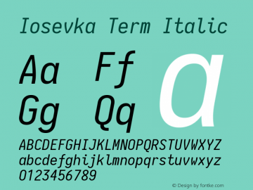 Iosevka Term Italic 1.13.0; ttfautohint (v1.6)图片样张