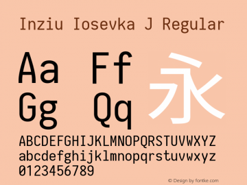 Inziu Iosevka J Version 1.13.0 Font Sample