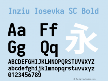 Inziu Iosevka SC Bold Version 1.13.0 Font Sample