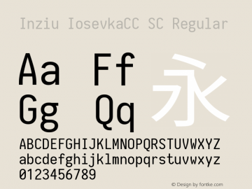 Inziu IosevkaCC SC Version 1.13.0 Font Sample