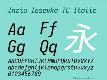 Inziu Iosevka TC Italic Version 1.13.0图片样张