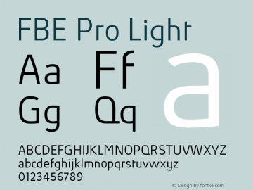 FBEPro-Light Version 6.005 Font Sample