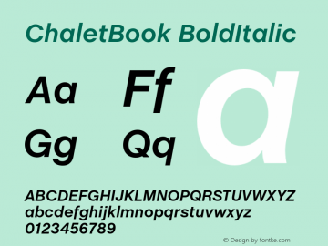ChaletBook BoldItalic Version 1.001 2006 regeneration release图片样张