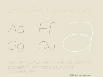 BrockPro-HairlineItalic Version 1.10 Build 0517图片样张