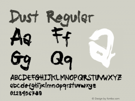 Dust 1.000 Font Sample