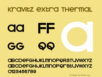 Kravitz Extra Thermal Macromedia Fontographer 4.1.2 11/18/99图片样张