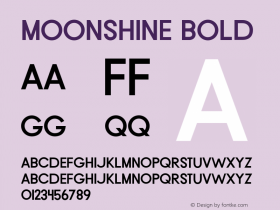 Moonshine Bold Version 1.000;PS 001.000;hotconv 1.0.88;makeotf.lib2.5.64775 Font Sample