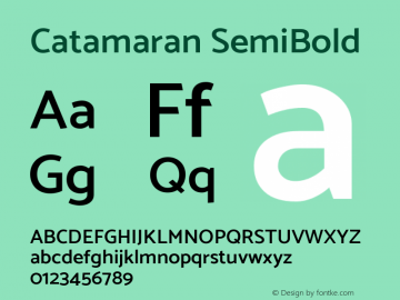 Catamaran SemiBold Version 1.100图片样张