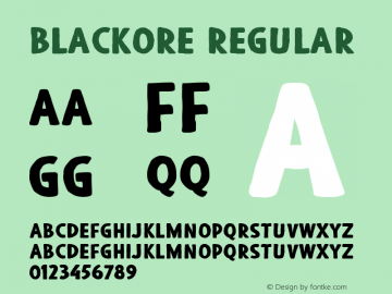 Blackore Version 1.000 Font Sample