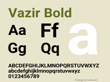Vazir Bold Version 10.0.1 Font Sample