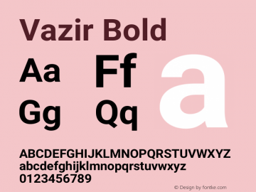 Vazir Bold Version 10.0.1 Font Sample