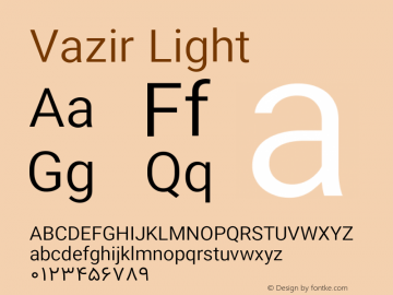 Vazir Light Version 10.0.1 Font Sample