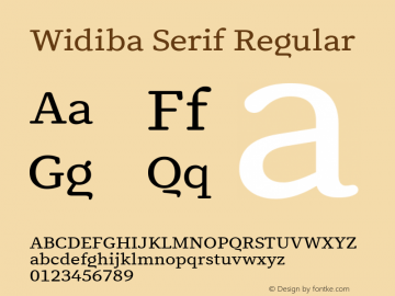 Widiba Serif Regular Version 0.006 Font Sample