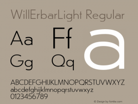 WillErbarLight Regular Version 1.000 Font Sample