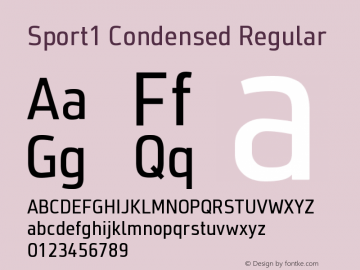 Sport1 Condensed Regular Regular Version 1.003 Font Sample