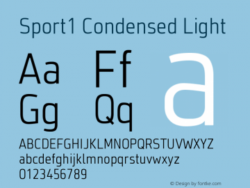 Sport1 Condensed Light Regular Version 1.003图片样张