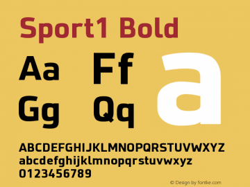 Sport1 Bold Regular Version 1.003 Font Sample