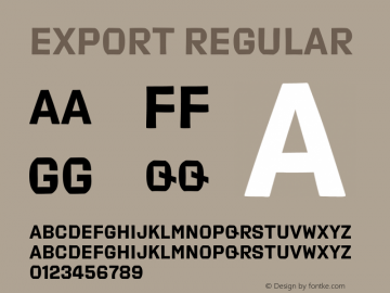 Export Version 1.001; XYZ Type Webfont图片样张