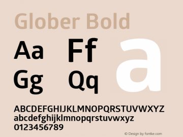 Glober Bold Regular Version 1.000图片样张