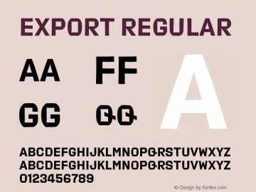 Export Version 1.001; XYZ Type Webfont图片样张