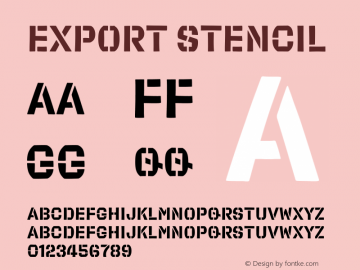 Export Stencil Version 1.001; XYZ Type Webfont Font Sample