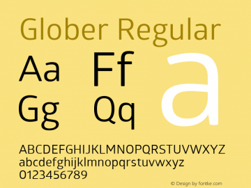 Glober Regular Regular Version 1.000 Font Sample