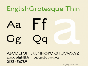 EnglishGrotesque-Thin 001.000 Font Sample