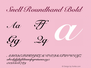 Snell Roundhand Bold 10.0d5e5 Font Sample