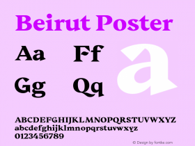 Beirut Poster Bold Version 1.000;PS 002.000;hotconv 1.0.70;makeotf.lib2.5.58329图片样张