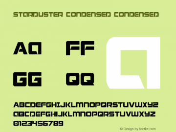 Starduster Condensed 002.000 Font Sample