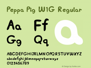 Peppa Pig W1G Version 1.0 Font Sample