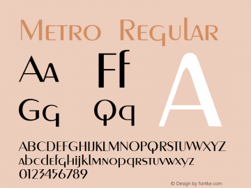 Metro Regular Altsys Fontographer 3.5  7/15/93图片样张