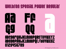 Weltron Special Power Macromedia Fontographer 4.1.3 7/22/01 Font Sample