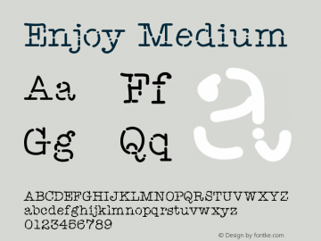 Enjoy Version 001.000 Font Sample