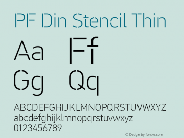 PF Din Stencil Thin Regular Version 1.000图片样张