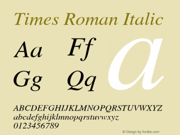 Nimbus Roman No9 L Regular Italic 001.005 Font Sample