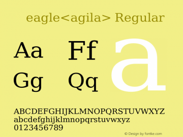 agila Version 5.00 Font Sample