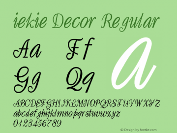 iekie Decor iekie v5.04 Font Sample