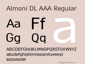 AlmoniDLAAA Version 1.000 2011 initial release Font Sample