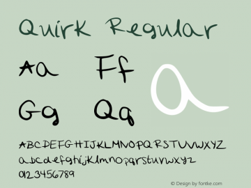 Quirk Version 001.000 Font Sample