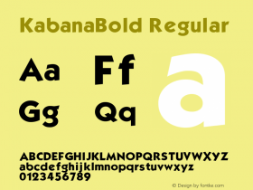 KabanaBold v1.0c Font Sample
