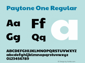 Paytone One Regular Version 1.001 Font Sample