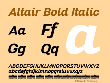 Altair Bold Italic Version 1.000图片样张