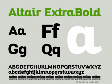 Altair ExtraBold Version 1.000 Font Sample