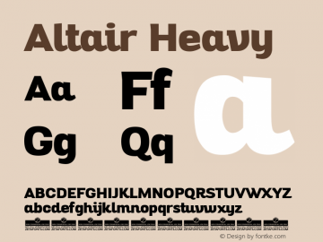 Altair Heavy Version 1.000 Font Sample